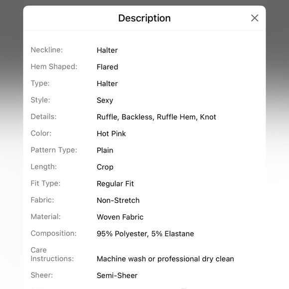 Open Back Ruffle Trim Crop Halter Top - Picture 6 of 6